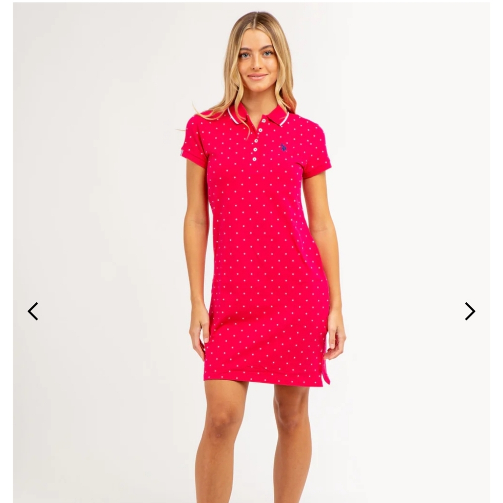 US polo assn women's polo polka Dots dress